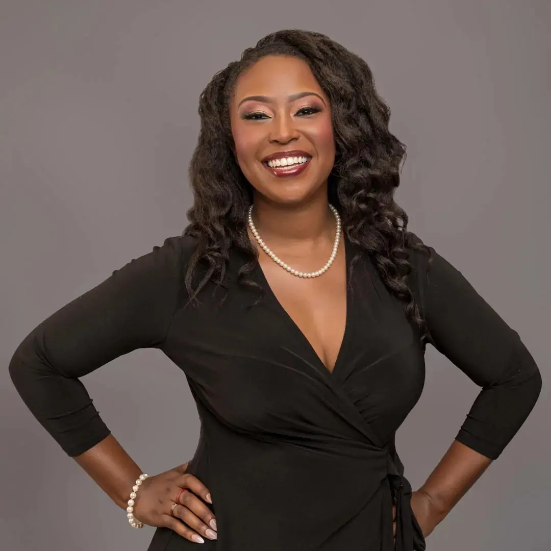 Beautiful Black woman smiling with white teeth